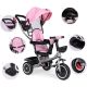 ECO TOYS Tricikl sa rotirajućim sedištem i sklopivom tendom 2u1, roze - WQL-066-52 PINK