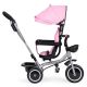 ECO TOYS Tricikl sa rotirajućim sedištem i sklopivom tendom 2u1, roze - WQL-066-52 PINK