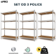 ePRO metalna montažna polica standard 150x70x30 SET 3 KOMADA , metal-drvo - EP3070904