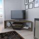 HANAH HOME Ugaona TV komoda Sares, braon/crna - 322RTC2179