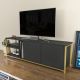 HANAH HOME TV komoda Primrose, antracit/zlatna - 322RTC2260