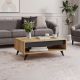 HANAH HOME Klub sto Century, svetlo braon/crna - EP3057074