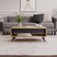 HANAH HOME Klub sto Century, svetlo braon/crna - EP3057074