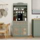 HANAH HOME Kuhinjska vitrina Lucas 1600-129, zelena/braon - EP3132652