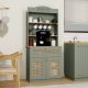 HANAH HOME Kuhinjska vitrina Lucas 1600-129, zelena/braon - EP3132652