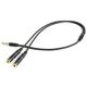 GEMBIRD Adapter CCA-417M 2x 3.5 mm, na 1x 3.5mm(4 pin) cable, 0.2m, crna - 20007