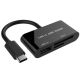 GEMBIRD Čitač kartica USB Type-C SDXCUHB-CR3-02, crna - 20027