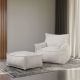 ATELIER DEL SOFA Fotelja i tabure Notre, bela - 363SLD1152