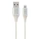GEMBIRD USB kabl na Lightning, CC-USB2B-AMLM-1M-BW2, pleteni 1m, srebrna/bela - 38335