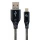 GEMBIRD Micro-USB kabl, pleteni, CC-USB2B-AMmBM-2M-BW, 2m, crna/bela - 38339