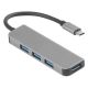 USB razdelnik VOLT 4u1 – 4 USB porta, USB 3.0, Type-C ulaz, aluminijum, tamnosivi - EP3258998