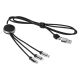 USB kabl BETA 6u1 60W sa svetlećim logom – 3 izlaza, PD, najlon 1,2 m, crni - EP3258977