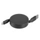 Uvlačivi USB kabl FURIO 2u1 240W – PD, aluminijumsko kućište, 1 m, crni - EP3258959