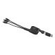 Uvlačivi USB kabl FLASH 6u1 60W – automatsko uvlačenje, 3 izlaza, PD, crni - EP3258947