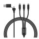 USB kabl FLET 6u1 60W – Micro-USB, Lightning i Type-C, PD, najlon 1,2 m, crni - EP3258926