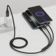 USB kabl FLET 6u1 60W – Micro-USB, Lightning i Type-C, PD, najlon 1,2 m, crni - EP3258926
