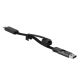 Mini USB kabl FELIX 2u1 60W – 21 cm, dodatak za kačenje, PD, crni - EP3258929