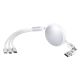Uvlačivi USB kabl KEPLER 6u1 60W – automatsko uvlačenje, 3 izlaza, PD, beli - EP3258944