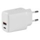 Zidni punjač FLUX 20W GaN – USB-C 20W i USB-A, dva uređaja istovremeno, beli - EP3258953