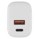 Zidni punjač FLUX 20W GaN – USB-C 20W i USB-A, dva uređaja istovremeno, beli - EP3258953