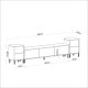 HANAH HOME TV komoda Imaj, bela/mermer crna - 382NRC1136
