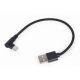 GEMBIRD USB Typee-C kabl, pod uglom, CC-USB2-AMCML-0.2M, za punjenje i prenos podataka, 0.2m, crna - 39810