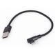 GEMBIRD USB kabl na Lightning, CC-USB2-AMLML-0.2M pod uglom, 0.2 m, crna - 39811