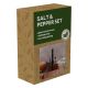 Set za so i biber GARLIC – staklene posude na drvenom postolju - EP3258295