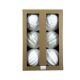 Set novogodišnjih kugli 12cm 6/1, bela - 42-71603
