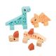JANOD Drvene kocke za slaganje Dino - J05833