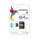 ADATA MICRO SD 64GB + SD adapter AUSDX64GUICL10-RA1 - 0703727