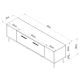 HANAH HOME TV komoda Detas, bela/srebrna - 475OLV1137