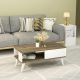 HANAH HOME Klub sto Seul, bela/braon - 475OLV1327