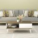 HANAH HOME Klub sto Seul, bela/braon - 475OLV1327