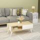 HANAH HOME Klub sto Seul, bela/svetlobraon - 475OLV1329