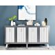 HANAH HOME Komoda Bare, bela/srebrna - 475OLV1736