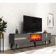 HANAH HOME TV komoda sa LED kaminom Vania Fireplace, crna/zlatna - 475OLV2651