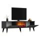 HANAH HOME TV komoda sa LED kaminom Vania Fireplace, crna/zlatna - 475OLV2651