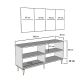 HANAH HOME Komoda Doruk, bela/srebrna - 475OLV2672