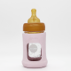 Hevea flašica sa širokim otvorom i zaštitnim rukavom Puder roza 1 kom, 150ml/5oz - 478603