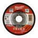 MILWAUKEE Brusna ploča za metal PRO+ 115 x 6 x 22.2 mm - 4932451501