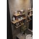 HANAH HOME Zidna polica Prizma, crna/braon - 498HFT1111