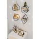 HANAH HOME Zidna polica Minyatur Raflar 6/1, krem/crna - 498HFT1122