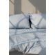 STEFAN Posteljina damast pruga 200x200cm plava - 5004p-plava
