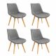 MODUL Trpezarijska stolica Linea Wood siva c-413, set od 4 stolice - EP3136533