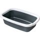 PET-TOALET PRAVOUGAONI OTVOREN ANTRACIT BELA - 50474