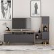 HANAH HOME TV komoda Tower, antracit/braon - 505CRL1704