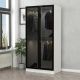 HANAH HOME Ormar sa staklenim vratima Kale 210, crna/bela - 506MNR2167