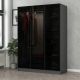 HANAH HOME Ormar sa staklenim vratima Kale 2271, crna/antracit - 506MNR2271