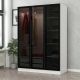 HANAH HOME Ormar sa staklenim vratima Kale 2274, crna/bela - 506MNR2274